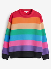 Olivia Rubin Red Maddison Rainbow Stripe Jumper - Image 4 of 4