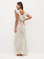 Olivia Rubin Silver Rex Sequin Maxi Dress - Image 2 of 4