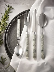 16 Piece Grey Marble Effect Cutlery Set - Image 1 of 2