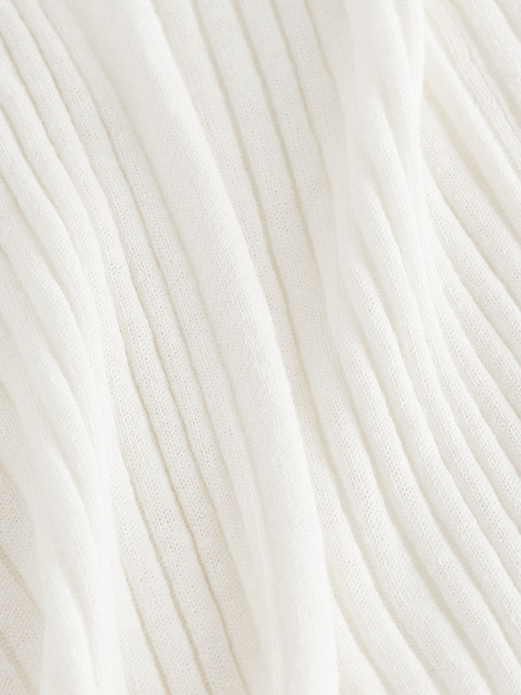 Alb - Longine Lenjerie de pat Rib Cardigan - Image 6 of 6