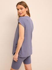 Blue Maternity Tie-Side Nursing Top - Image 3 of 8