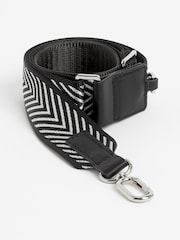 Silver/Black Webbing Bag Strap - Image 1 of 3