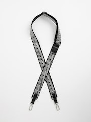 Silver/Black Webbing Bag Strap - Image 2 of 3