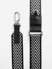 Silver/Black Webbing Bag Strap - Image 3 of 3