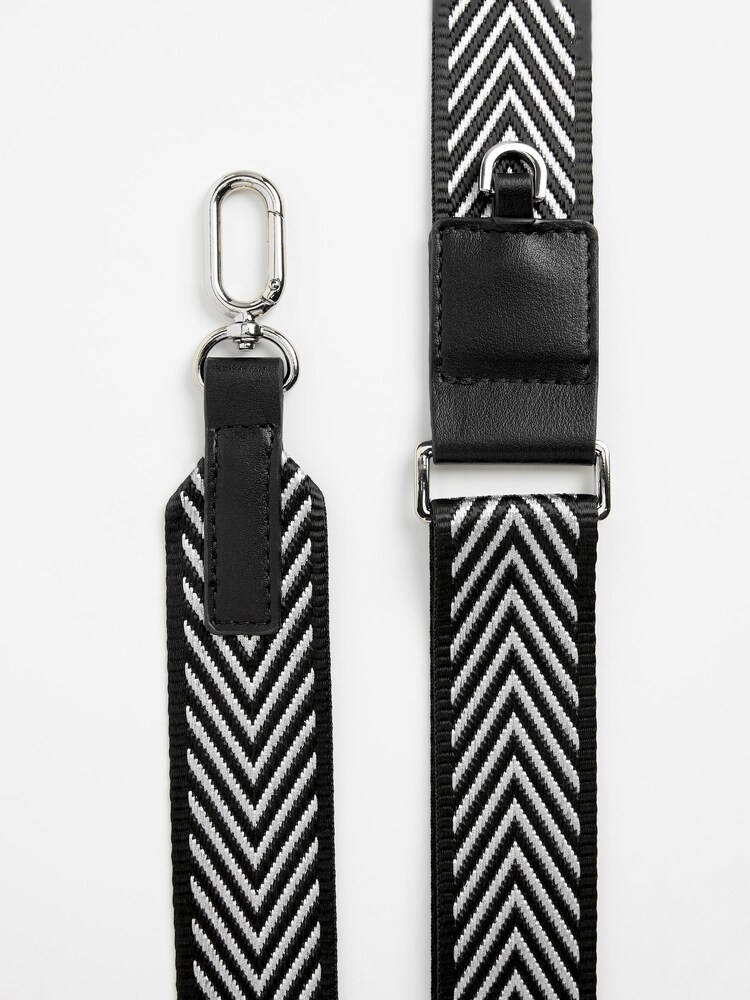 Silver/Black Webbing Bag Strap - Image 3 of 3