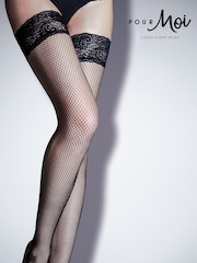 Pour Moi Black Fishnet Stockings - Image 3 of 4