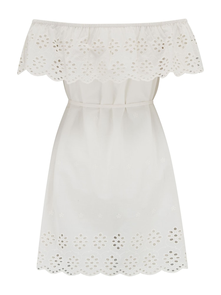 Pour Moi White 100% Cotton Broderie Dress - Image 4 of 4