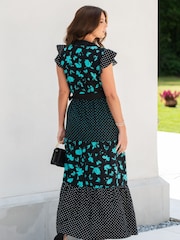 Pour Moi Black 100% Cotton Esme Fluted Dress - Image 2 of 5