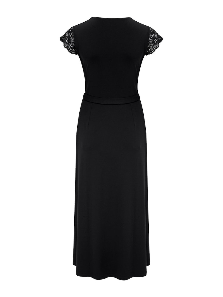 Schwarz - Pour Moi Julie Slinky Jersey Lace Trim Midi Dress - Bild 5 von 5 Schwarz - Pour Moi Julie Slinky Jersey Lace Trim Midi Dress - Bild 5 von 5