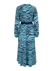 Pour Moi Blue Amara Wrap Front Dress - Image 5 of 5