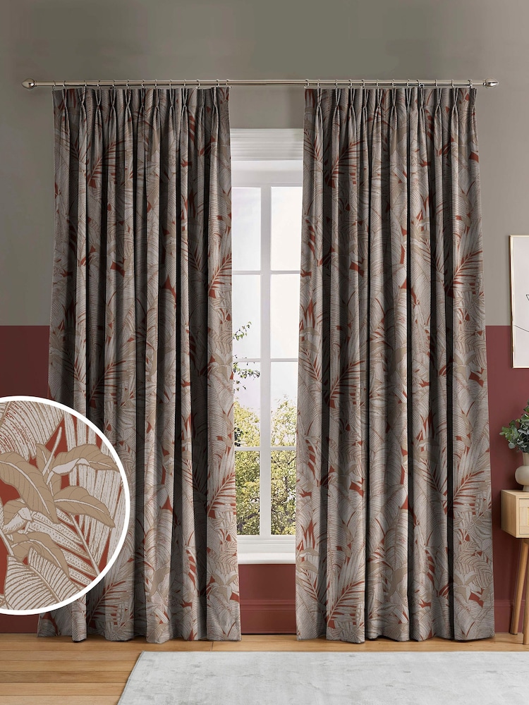 Graham & Brown Alizarin Red Paradys Made to Measure Curtains - Image 1 of 8