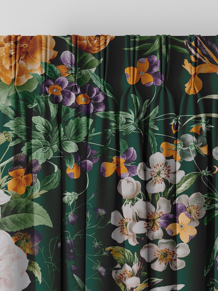 Graham & Brown Black Emerald Glasshouse Flora Made to Measure Curtains - Image 2 of 8