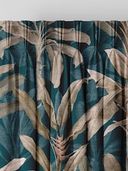 Graham & Brown Teal Blue Borneo Made to Measure 100% Cotton Curtains - Image 2 of 8