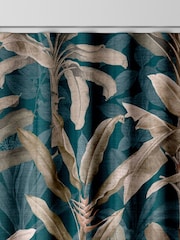 Graham & Brown Teal Blue Borneo Made to Measure 100% Cotton Curtains - Image 7 of 8