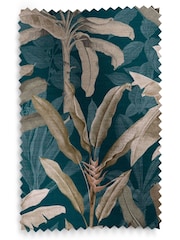 Graham & Brown Teal Blue Borneo Made to Measure 100% Cotton Curtains - Image 8 of 8