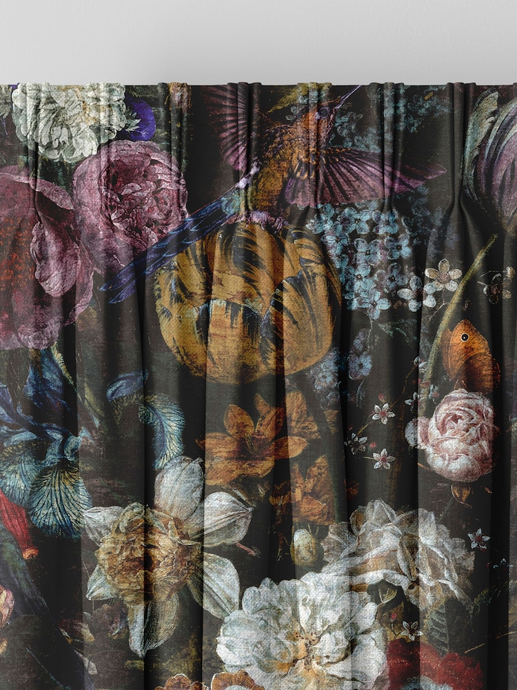 Graham & Brown Black Allure Made to Measure 100% Cotton Curtains - Image 2 of 8