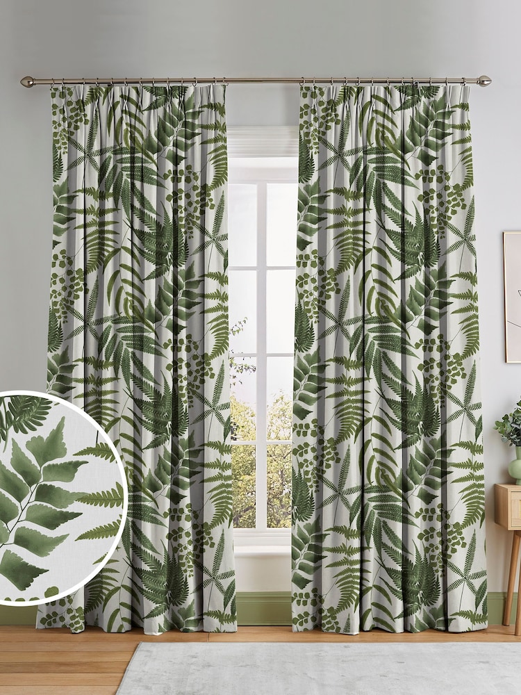 Graham & Brown Black Lush Midsummer Fern Made to Measure Curtains - Image 1 of 8