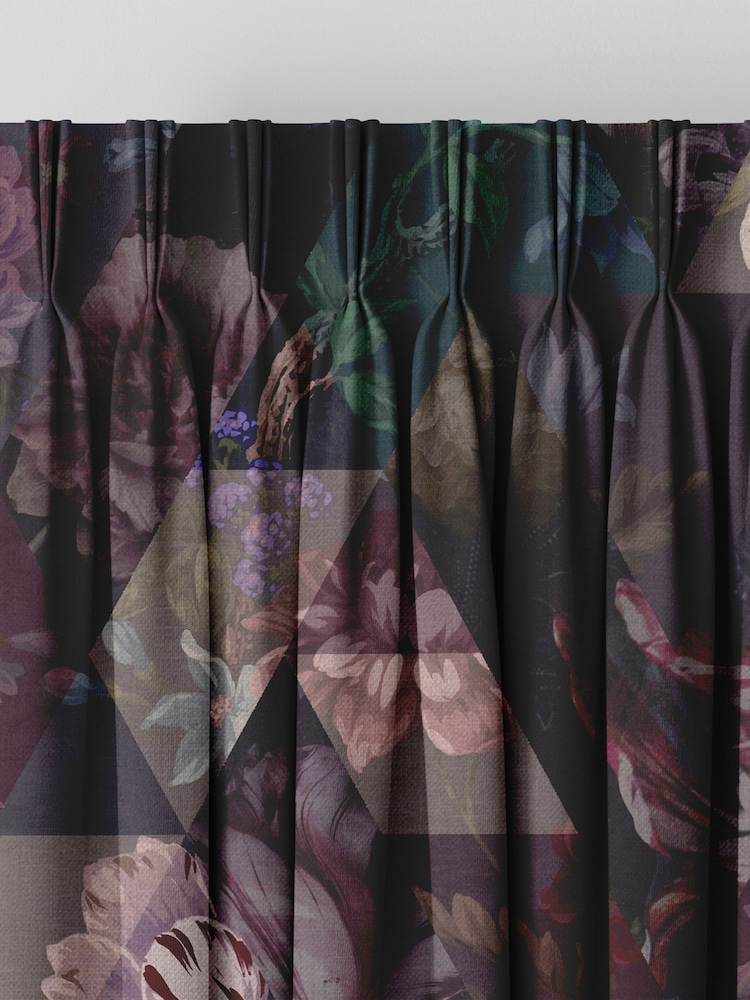 Graham & Brown Amethyst Purple Timepiece Made to Measure 100% Cotton Curtains - Image 2 of 8
