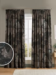 Graham & Brown Black Moonstone Timepiece Made to Measure 100% Cotton Curtains - Image 1 of 8