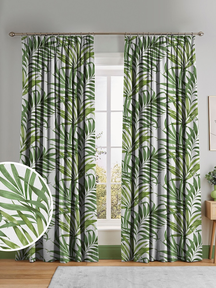 Graham & Brown Lush Green Yasuni Made to Measure 100% Cotton Curtains - Image 1 of 8
