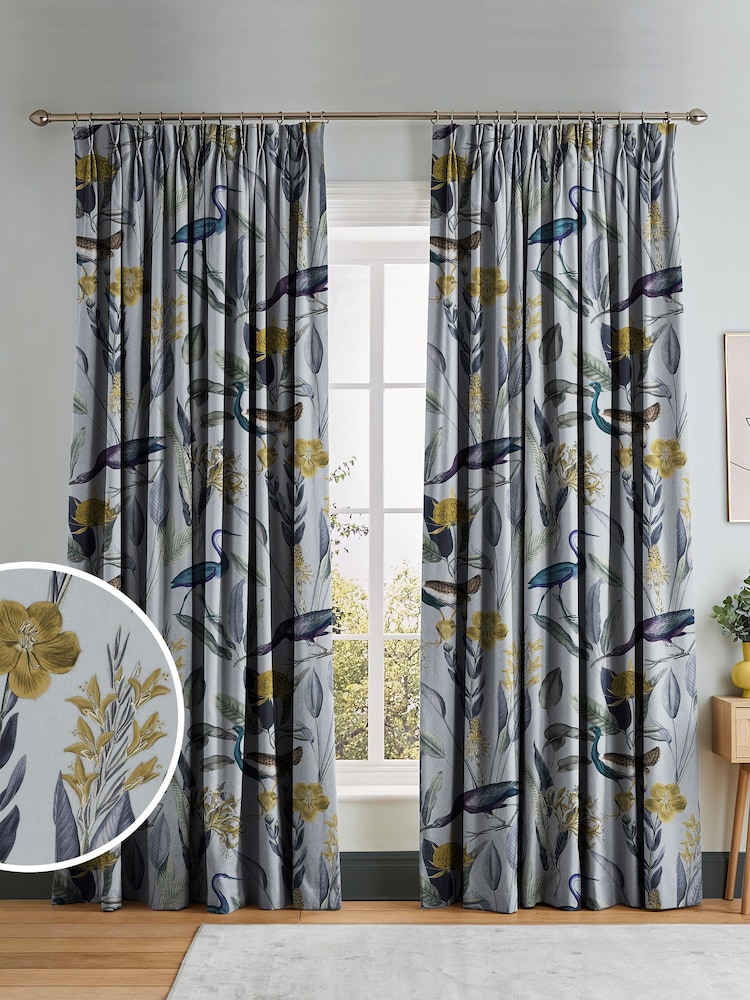 Graham & Brown Soft Grey Glasshouse Made to Measure Curtains - Image 1 of 8