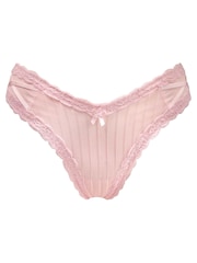Pour Moi Pink Luxe Linear V-Shaped Brazilian Knickers - Image 4 of 5