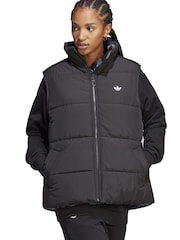 adidas Originals Abstract Animal Print Reversible Black Vest - Image 1 of 8