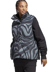 adidas Originals Abstract Animal Print Reversible Black Vest - Image 3 of 8