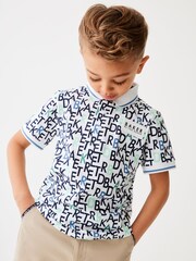 modra/bela - Baker by Ted Baker polo majice s potiskom 100% bombaža - Slika 2 iz 9