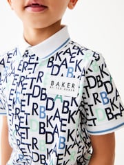 modra/bela - Baker by Ted Baker polo majice s potiskom 100% bombaža - Slika 3 iz 9