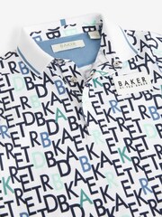 modra/bela - Baker by Ted Baker polo majice s potiskom 100% bombaža - Slika 7 iz 9