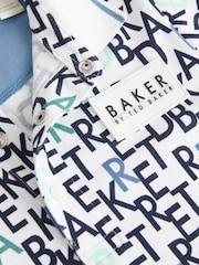modra/bela - Baker by Ted Baker polo majice s potiskom 100% bombaža - Slika 8 iz 9