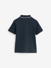 Baker by Ted Baker Quarter Zip 100% Cotton Textured Polo Shirt - Image 6 of 9