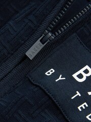 Baker by Ted Baker Quarter Zip 100% Cotton Textured Polo Shirt - Image 8 of 9