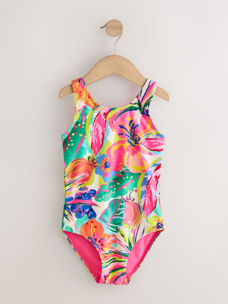Bright Tropical Scoop Neck Swimsuit (3-16yrs) - Image 1 of 4 Bright Tropical Scoop Neck Swimsuit (3-16yrs) - Image 1 of 4