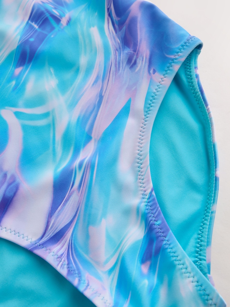 Blue Swirl Double Strap Swimsuit (3-16yrs) - Image 3 of 3 Blue Swirl Double Strap Swimsuit (3-16yrs) - Image 3 of 3