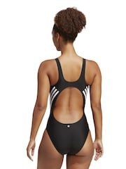 adidas Black 3 Stripe Swimsuit - Image 2 of 7
