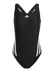 adidas Black 3 Stripe Swimsuit - Image 7 of 7