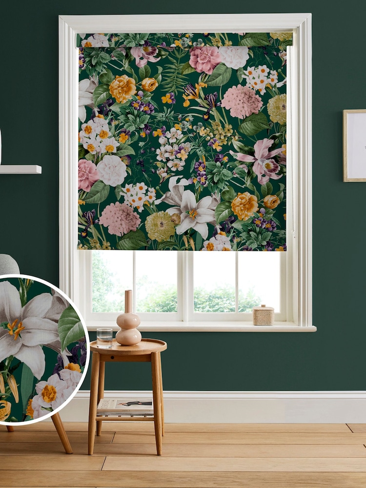 Graham & Brown Emerald Green Glasshouse Made to Measure Roller Blind - Image 1 of 6