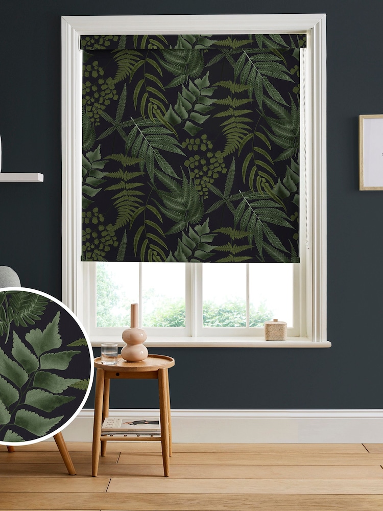 Graham & Brown Fern Black Midsummer Made to Measure Roller Blind - Image 1 of 6
