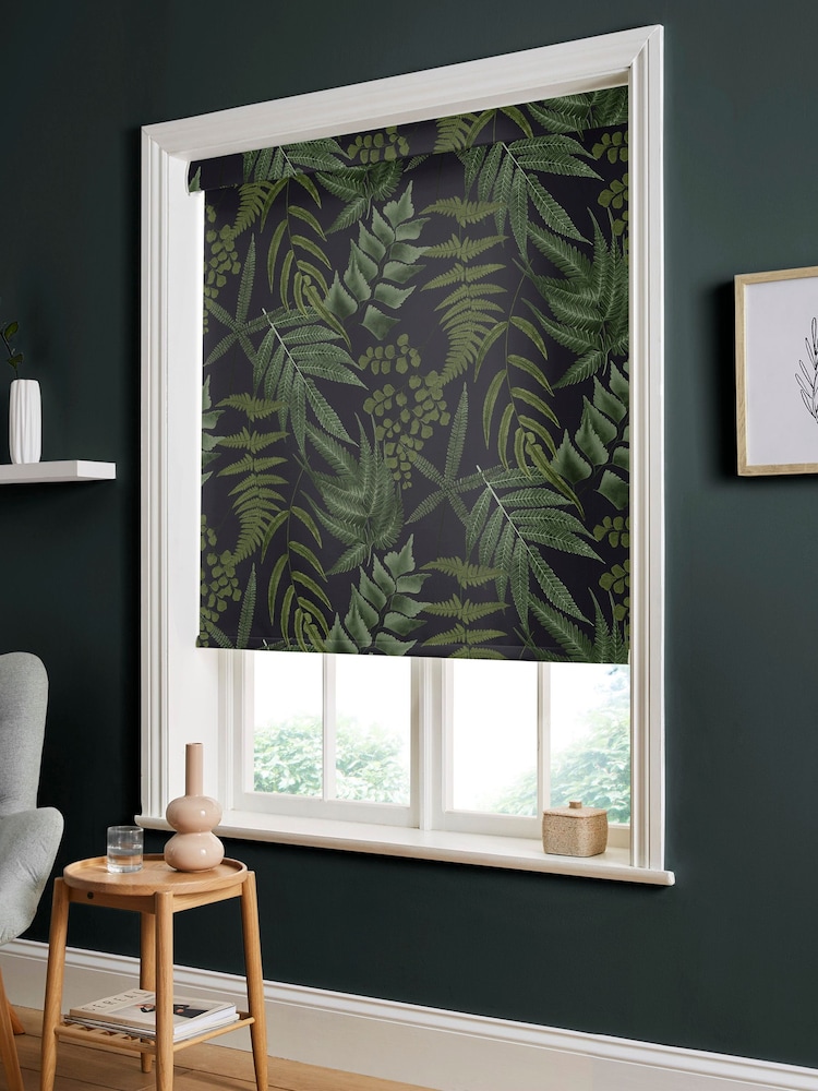 Graham & Brown Fern Black Midsummer Made to Measure Roller Blind - Image 2 of 6