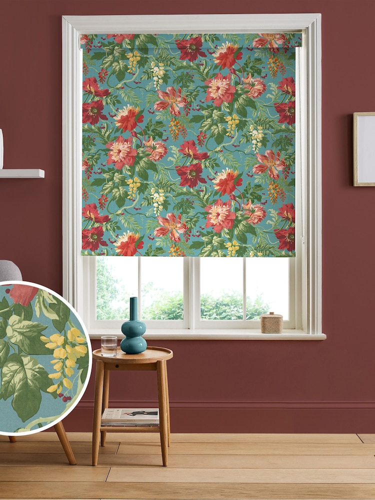 Graham & Brown Botanico Blue Florenzia Made to Measure Roller Blind - Image 1 of 6