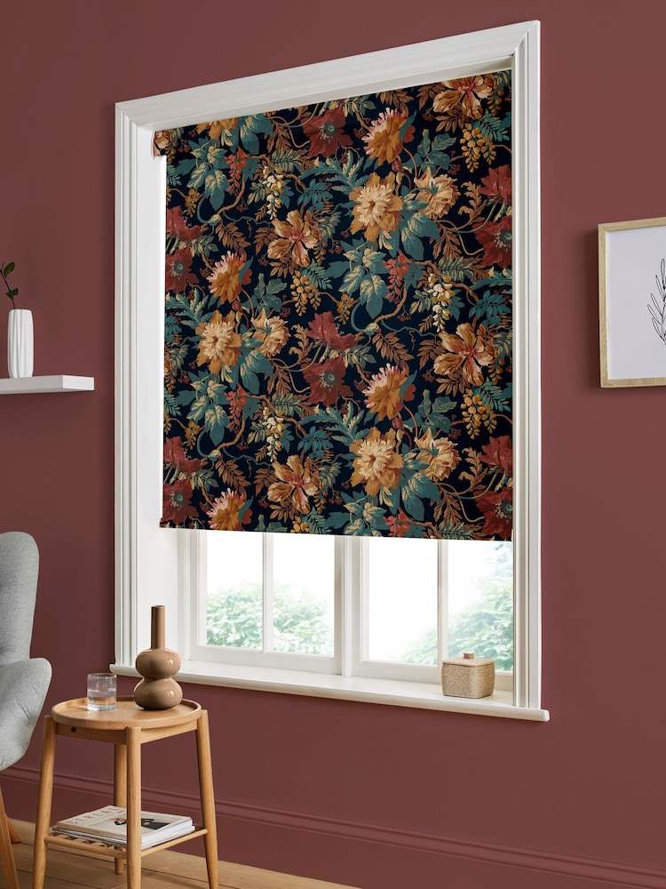Graham & Brown Dusk Blue Florenzia Made to Measure Roller Blind - Image 2 of 6