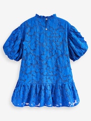 Kobaltblau - Strukturiertes Partykleid (3–16J.) - Bild 6 von 8