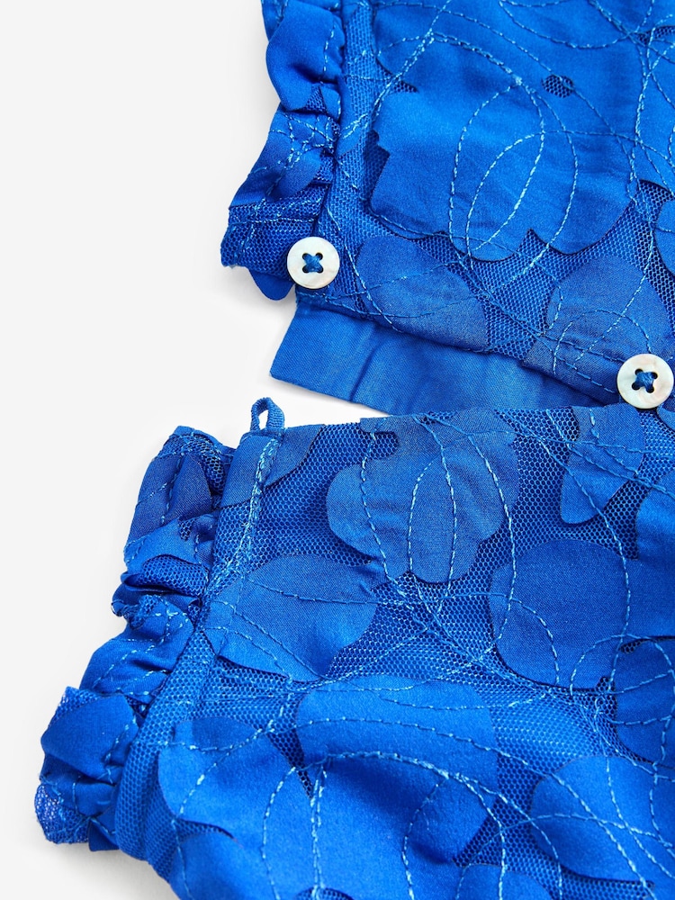 Cobalt Blue Textured Party Dress (3-16yrs) - Image 8 of 8 Cobalt Blue Textured Party Dress (3-16yrs) - Image 8 of 8