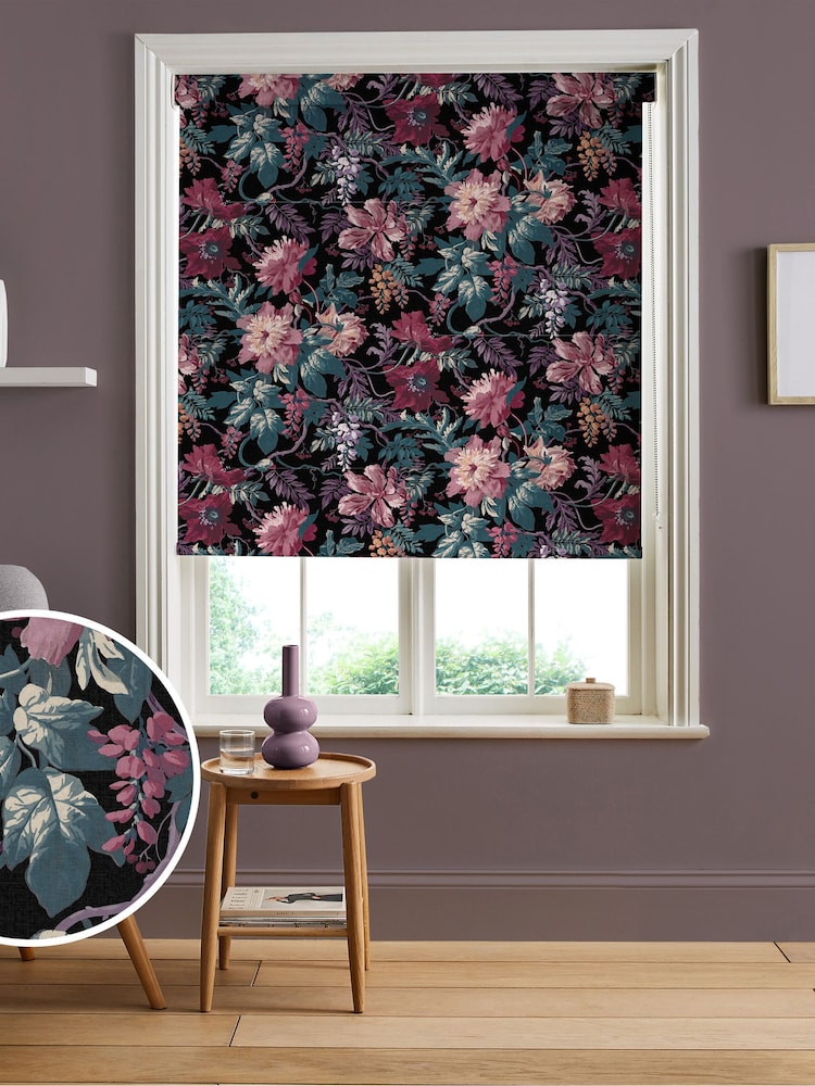 Graham & Brown Nightshade Purple Florenzia Made to Measure Roller Blind - Image 1 of 6