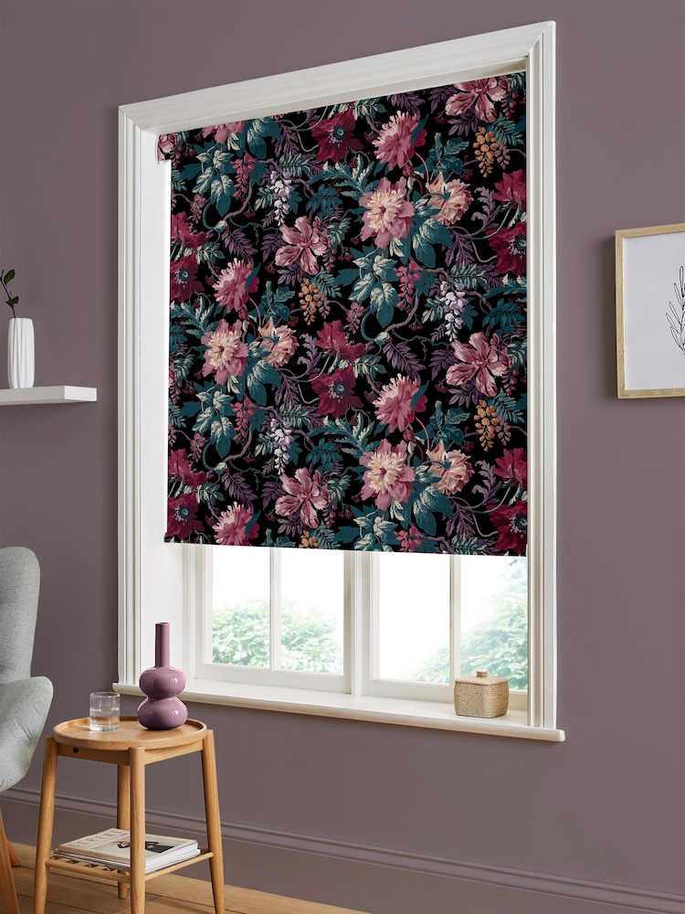 Graham & Brown Nightshade Purple Florenzia Made to Measure Roller Blind - Image 2 of 6