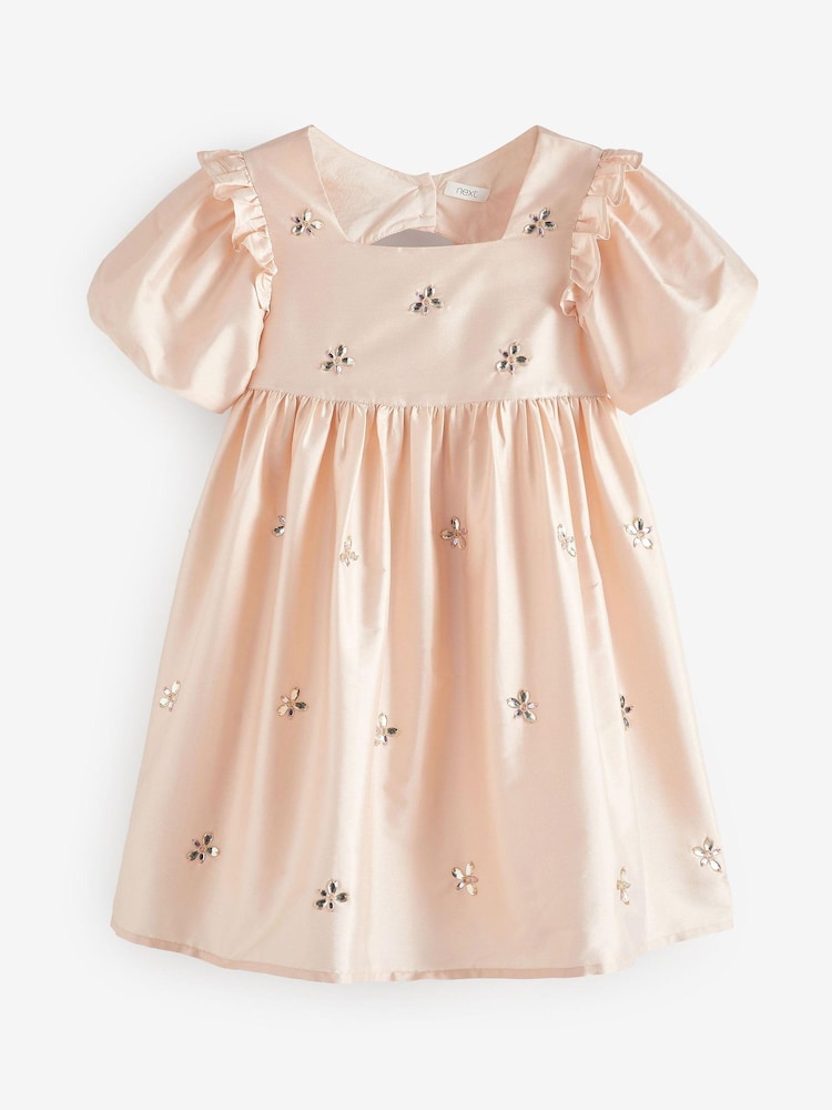 Auster, Elfenbein, Creme - Taftkleid für besondere Anlässe mit Perlenbesatz (3–16 Jahre) - Bild 2 von 2