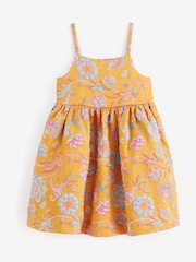 Gelb mit Blumenmuster - Jacquard Partykleid (6-16 Jahre) - Bild 1 von 2