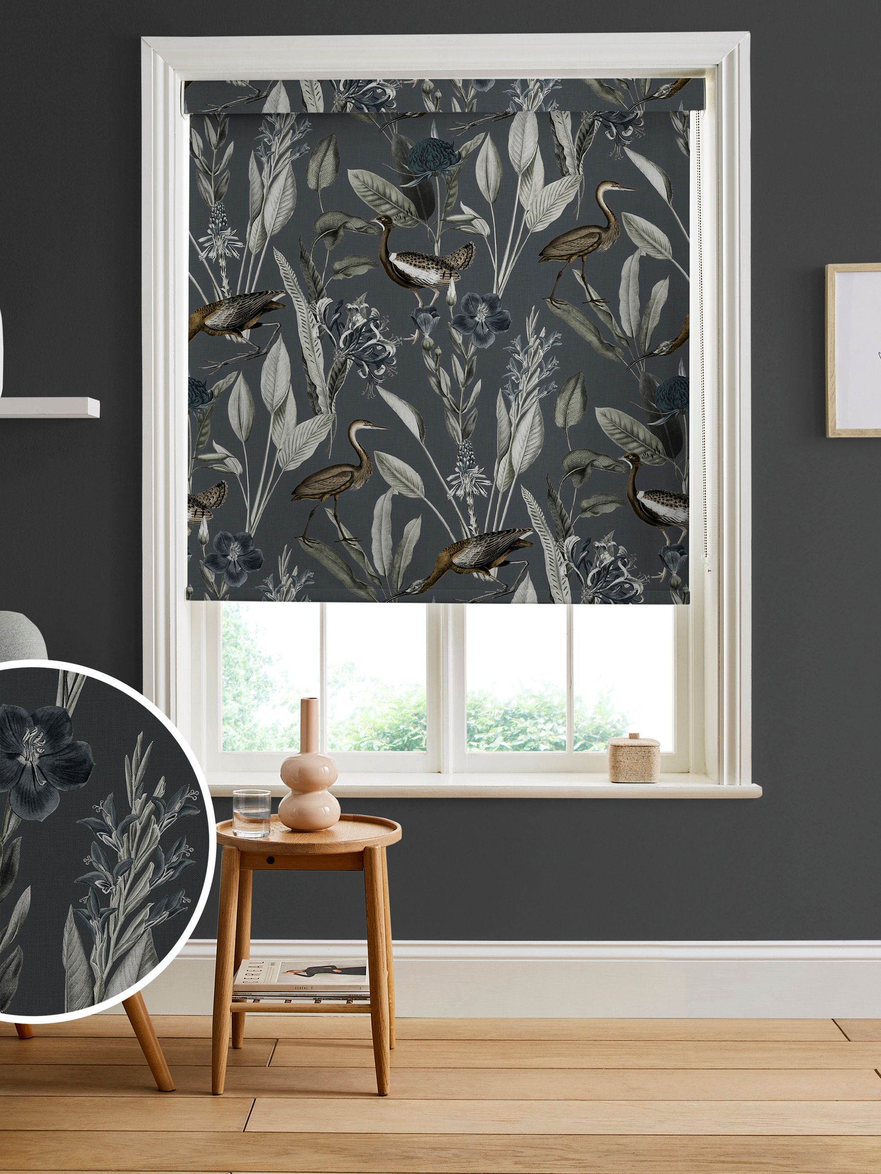Buy Graham & Brown Midnight Grey Glasshouse Made to Measure Roller ...